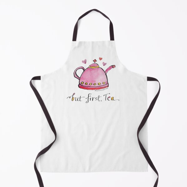 Item preview, But First, Tea! Watercolor Teapot Teacup Pattern designed and sold by MaryKunzGoldman.