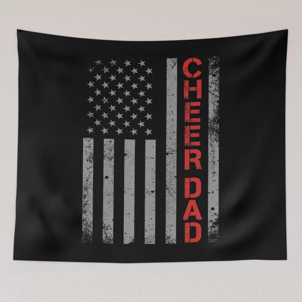 Item preview, American Flag Cheer Dad Vintage Patriotic Father Cheerleader 		 designed and sold by hwcsklrx75.