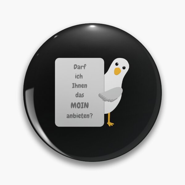 Item preview, Seagull with sign – “May I offer you the MOIN?” Funny design designed and sold by Fies-und-Fein.