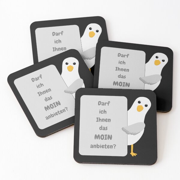 Item preview, Seagull with sign – “May I offer you the MOIN?” Funny design designed and sold by Fies-und-Fein.