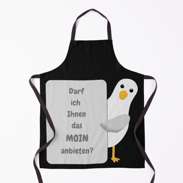 Item preview, Seagull with sign – “May I offer you the MOIN?” Funny design designed and sold by Fies-und-Fein.