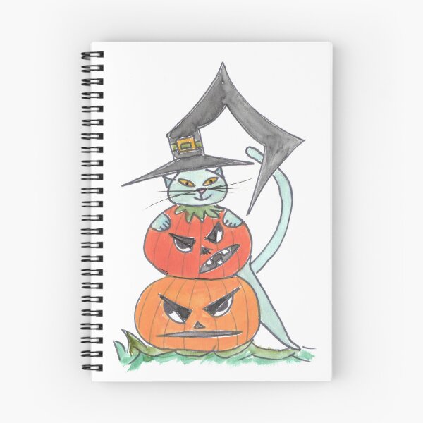 Item preview, blue Cat with 2 Pumpkins, blaue Katze mit 2 Kürbissen designed and sold by Anke‘s Bazaar.