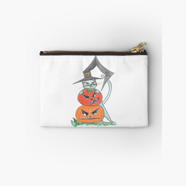 Item preview, blue Cat with 2 Pumpkins, blaue Katze mit 2 Kürbissen designed and sold by Anke‘s Bazaar.
