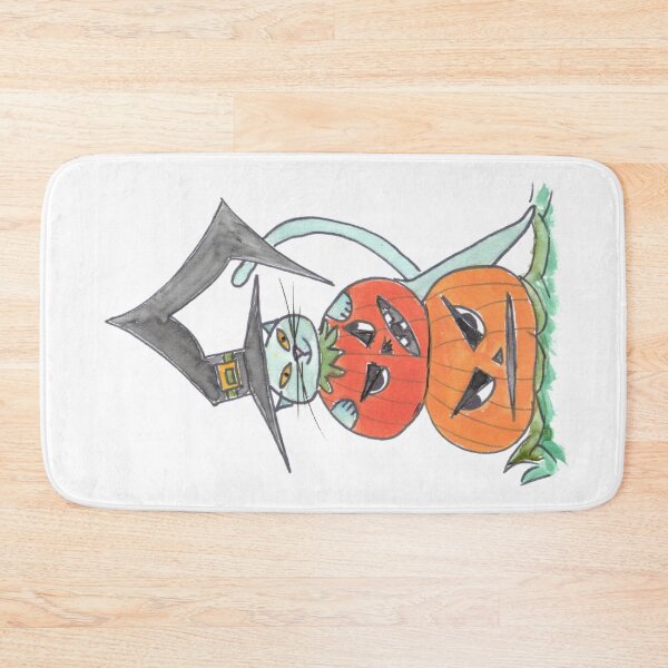 Item preview, blue Cat with 2 Pumpkins, blaue Katze mit 2 Kürbissen designed and sold by Anke‘s Bazaar.