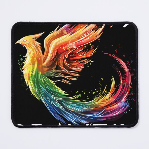 Item preview, Colorful Rainbow Phoenix with Quote "Be You, Bravely" designed and sold by WarFX Designs.