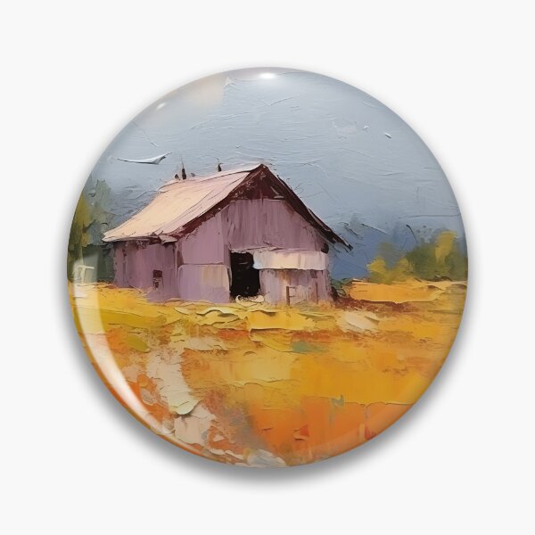 Item preview, Farmhouse Yellow Barn Wall Art, Yellow Flowers, Rustic Print, Country Landscape, Vintage Barn Art Print, Museum Quality Print Orange Flowers designed and sold by SavageVision.