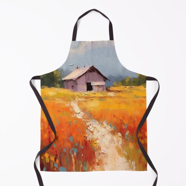 Item preview, Farmhouse Yellow Barn Wall Art, Yellow Flowers, Rustic Print, Country Landscape, Vintage Barn Art Print, Museum Quality Print Orange Flowers designed and sold by SavageVision.