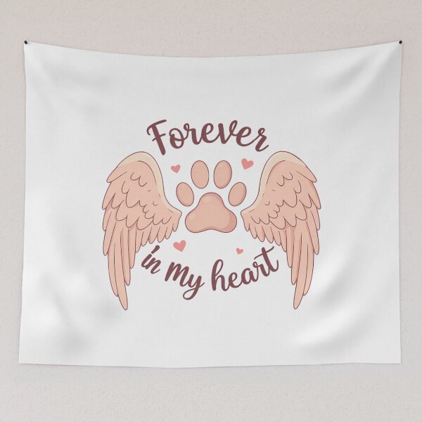 Item preview, Pet Memorial T-shirt – Forever in My Heart Paw Print with Angel Wings designed and sold by Print Era.
