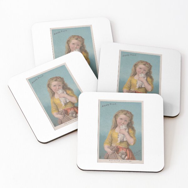 Item preview, Ayer's Pills Little Girl  With Kittens Victorian Trade Card designed and sold by KiwiHola.