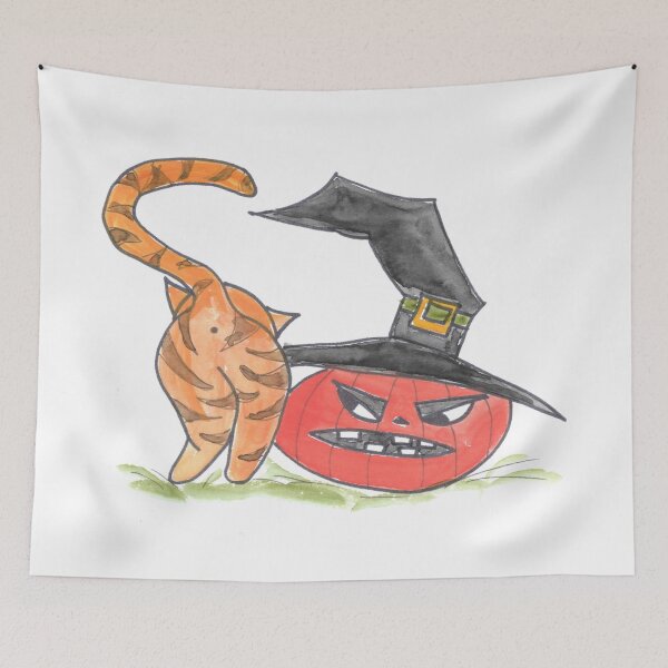Item preview, Cat & Pumpkin, Katze mit Kürbis designed and sold by Anke‘s Bazaar.