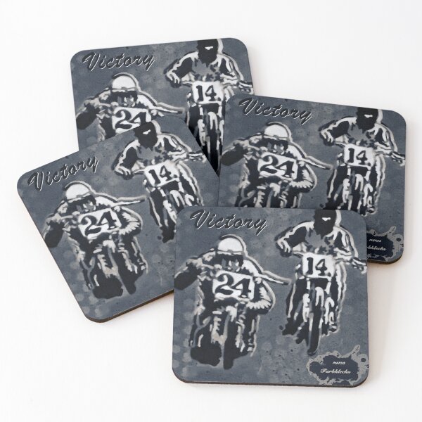 Item preview, Two motorcyclists at a motorcycle race designed and sold by marysfarbklecks.