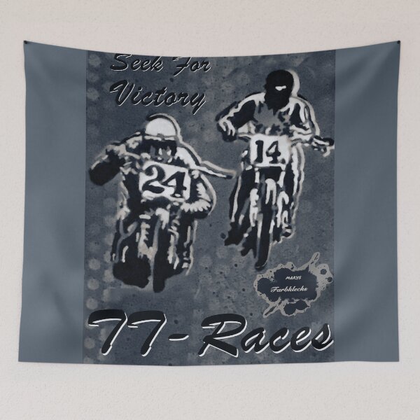 Item preview, Two motorcyclists at a motorcycle race designed and sold by marysfarbklecks.