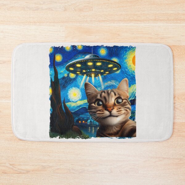 Item preview, Cat lovers gifts selfie and UFO alien invasion designed and sold by erozzz.