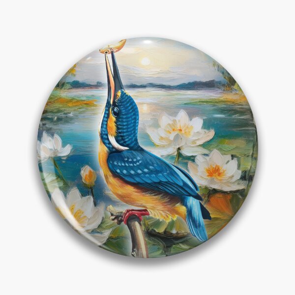 Item preview, Kingfisher bird in the wet land 01 designed and sold by MiyahDesign.