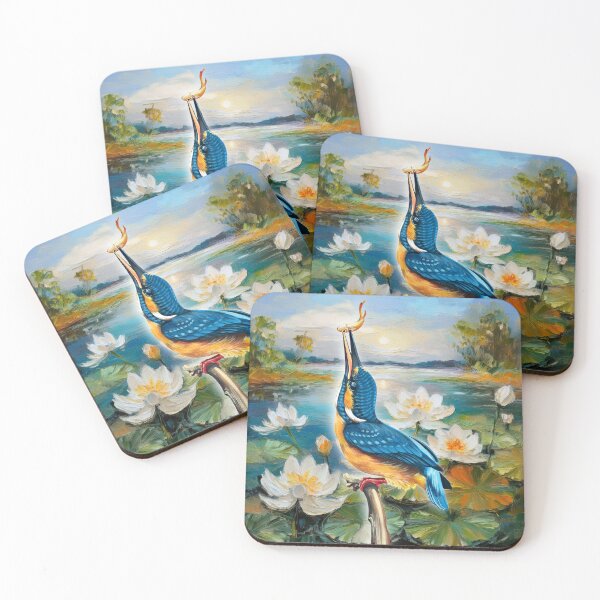 Item preview, Kingfisher bird in the wet land 01 designed and sold by MiyahDesign.