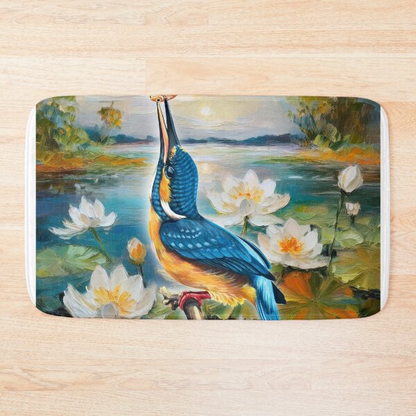 Item preview, Kingfisher bird in the wet land 01 designed and sold by MiyahDesign.