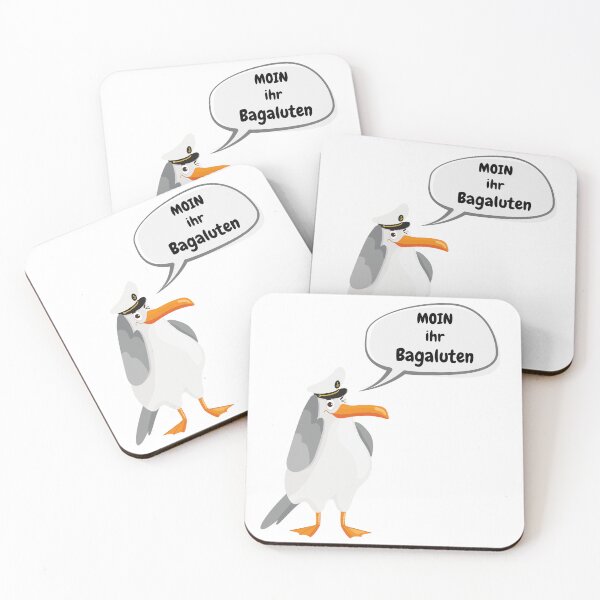 Item preview, MOIN you Bagaluten – Funny Captain Seagull Cartoon Design designed and sold by Fies-und-Fein.