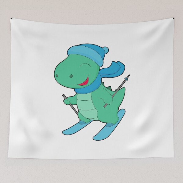 Item preview, Dinosaur Skier Ski Winter sports designed and sold by Snabdesign84.