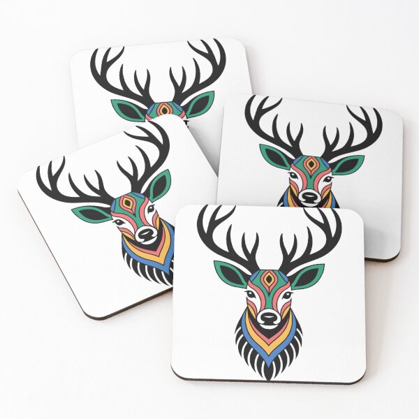 Item preview, Colorful Geometric Deer Head Illustration – Tribal & Abstract Design designed and sold by Royalsticker.