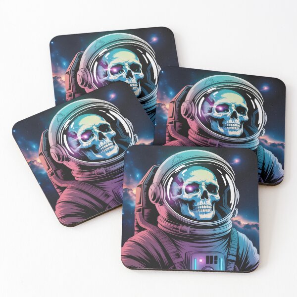 Item preview, Cosmic Skull Astronaut – Neon Space Art designed and sold by WinkWild.