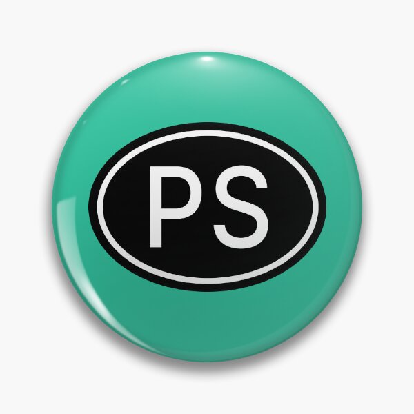 Item preview, PS Initials Monogram Oval White Letters designed and sold by Jeallan Designs.