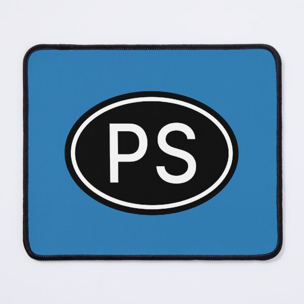 Artikelvorschau, PS Initialen Monogramm ovale weiße Buchstaben entworfen und verkauft von Jeallan Designs.