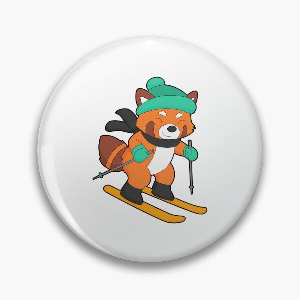 Item preview, Red panda Skier Ski Winter sports designed and sold by Snabdesign84.