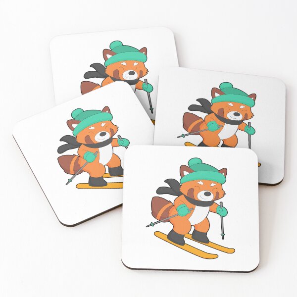 Item preview, Red panda Skier Ski Winter sports designed and sold by Snabdesign84.