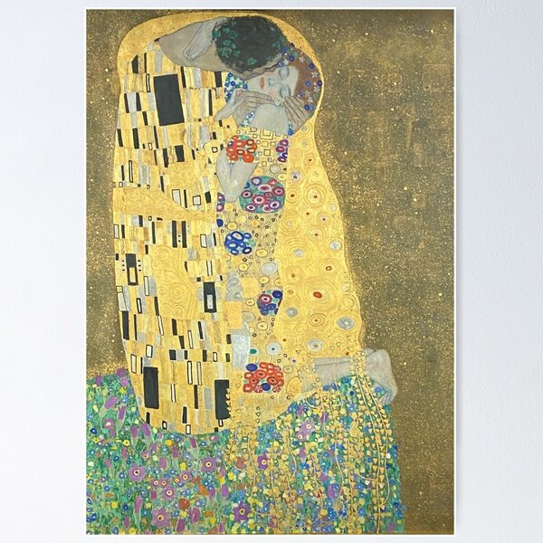 Item preview, Gustav Klimt’s The Kiss | Iconic Art Nouveau Masterpiece in Gold designed and sold by Linda Roisum.