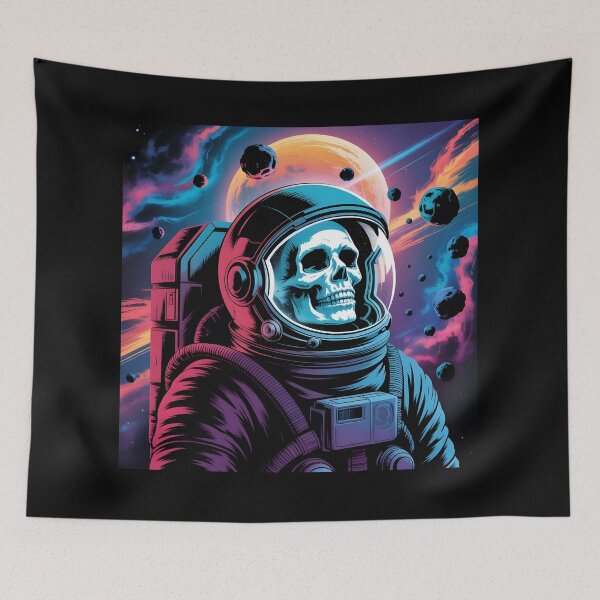 Item preview, Neon Astronaut Skull – Cosmic Sci-Fi Art designed and sold by WinkWild.