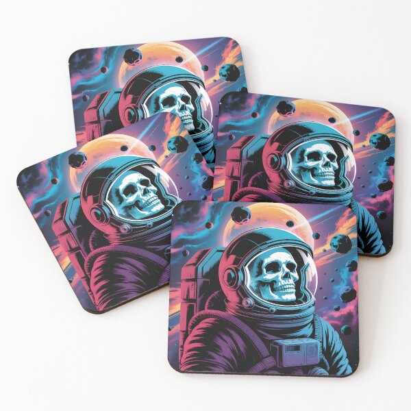 Item preview, Neon Astronaut Skull – Cosmic Sci-Fi Art designed and sold by WinkWild.