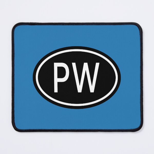 Item preview, PW Initials Monogram Oval White Letters designed and sold by Jeallan Designs.