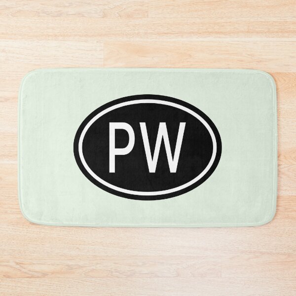 Item preview, PW Initials Monogram Oval White Letters designed and sold by Jeallan Designs.