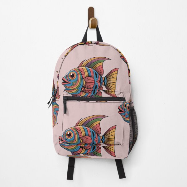 Item preview, Vibrant Geometric Fish Illustration – Colorful Abstract Ocean Art designed and sold by Royalsticker.