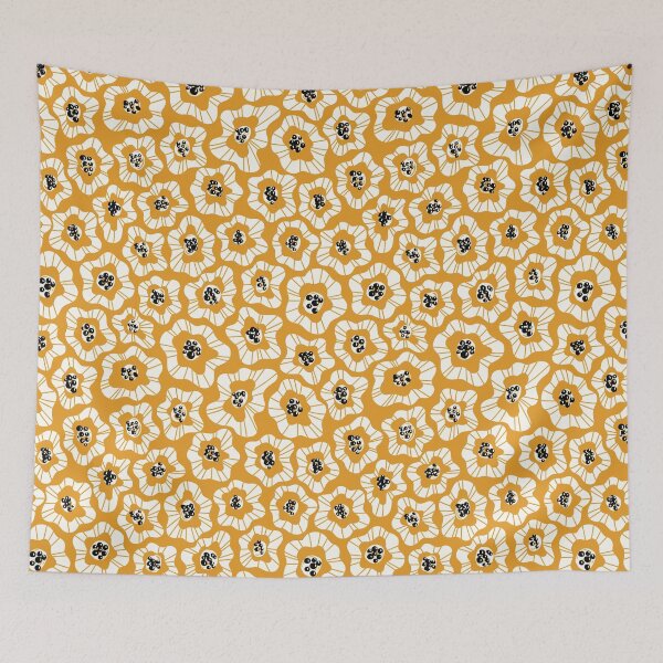 Item preview, Solar Bloom — Orange & White Floral Seamless Pattern designed and sold by NicolaZhukov.