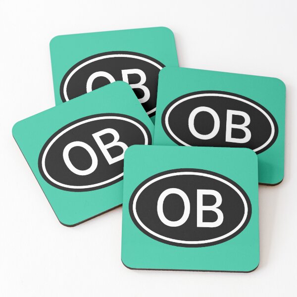 Item preview, OB Initials Monogram Oval White Letters designed and sold by Jeallan Designs.