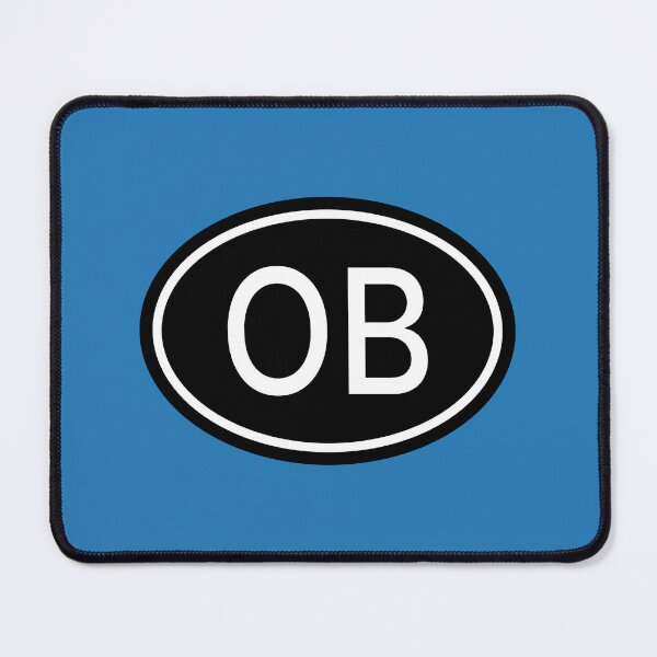 Item preview, OB Initials Monogram Oval White Letters designed and sold by Jeallan Designs.