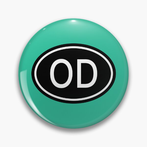 Item preview, OD Initials Monogram Oval White Letters designed and sold by Jeallan Designs.
