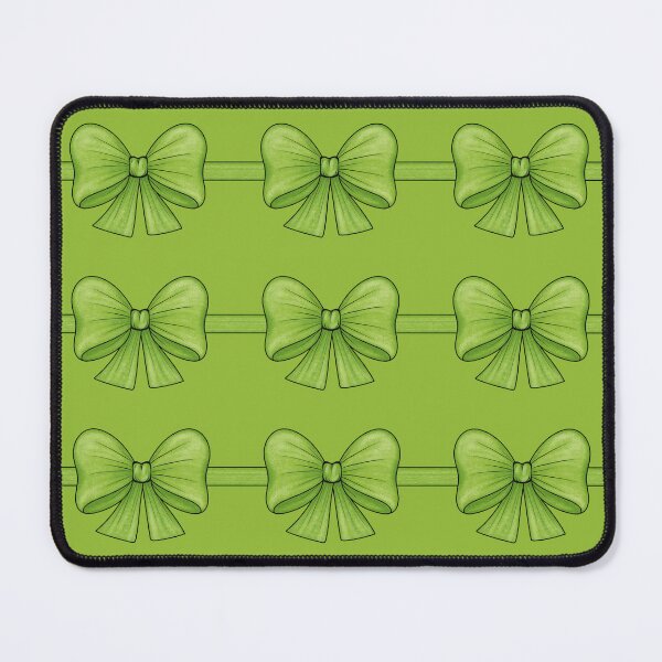 Item preview, Many green bows on ribbons on a green background designed and sold by Cherevan.
