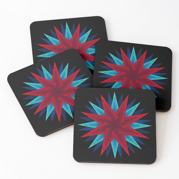 Item preview, Red with blue Geometric Star Explosion designed and sold by DaveDanchuk.
