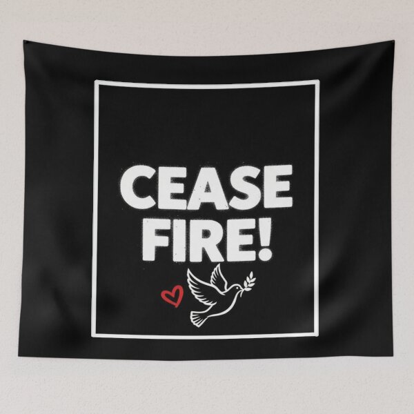 Item preview, Cease Fire Dove and Heart Peace Symbol designed and sold by Owcomm.