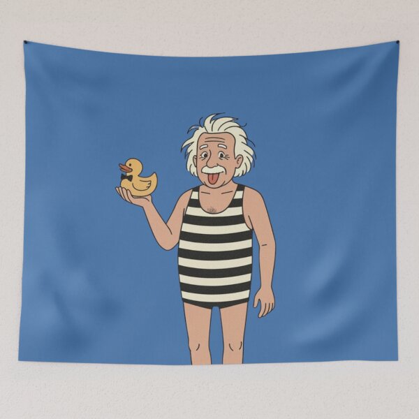 Item preview, Funny Retro Einstein’s Day Off: Vintage Swim + Rubber Duck designed and sold by VieBelieve.