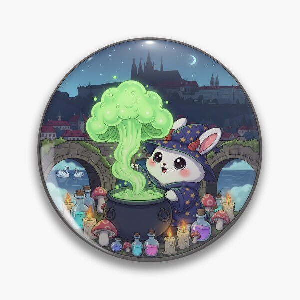Item preview, Prague Castle Cauldron Night — Kawaii Wizard Imp-Bunny  designed and sold by FixwellStudio.