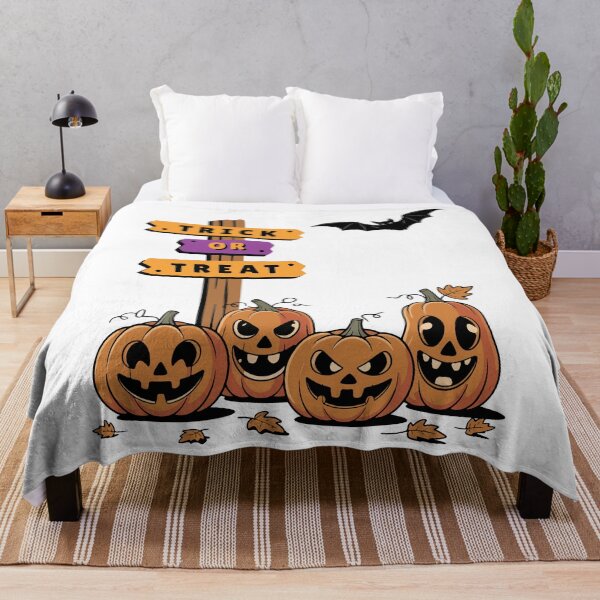 Item preview, Halloween. Signpost Trick or Treat and Jack-o'-Lanterns. designed and sold by Dinasshop.