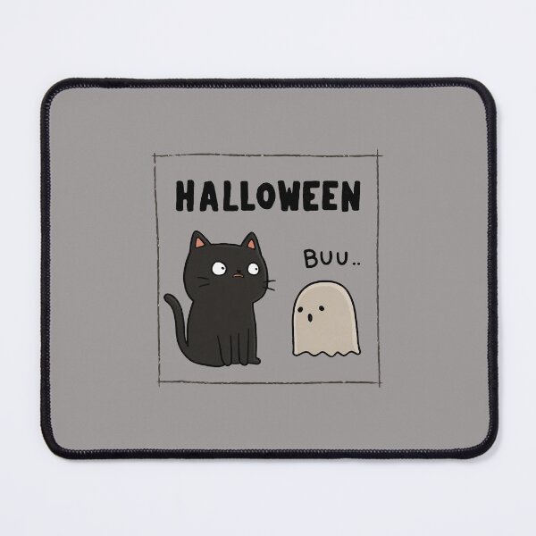 Item preview, Halloween with Cat and Ghost...Buu.. designed and sold by CoputerEasel.