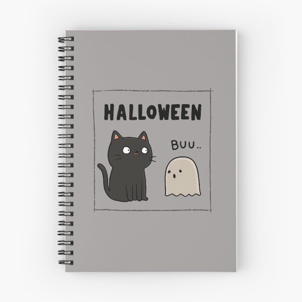 Item preview, Halloween with Cat and Ghost...Buu.. designed and sold by CoputerEasel.