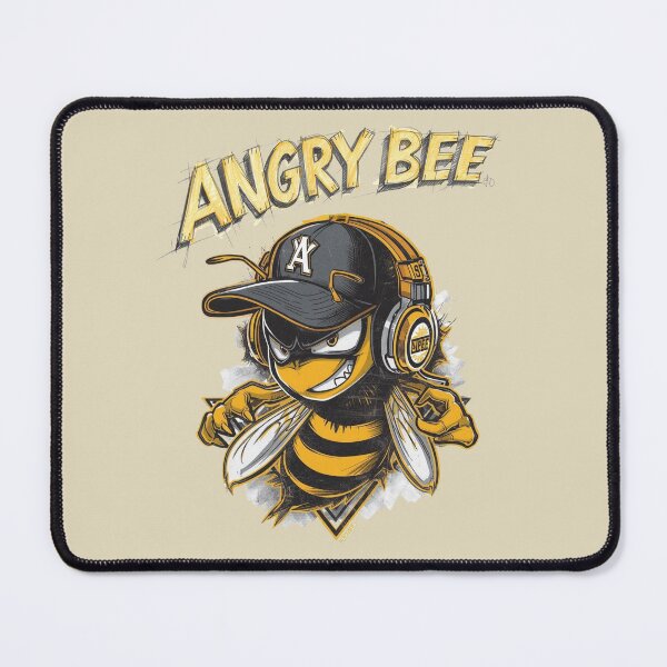 Item preview, Angry Bee Streetwear Design – Cool Cartoon Bee with Headphones & Cap designed and sold by MoonLightFX.