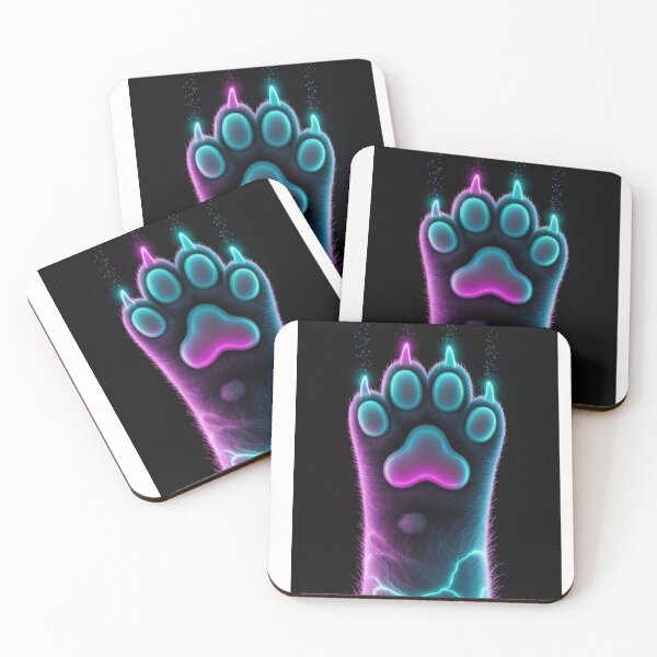 Item preview, Neon Cat Paw Glow designed and sold by PatiMood.