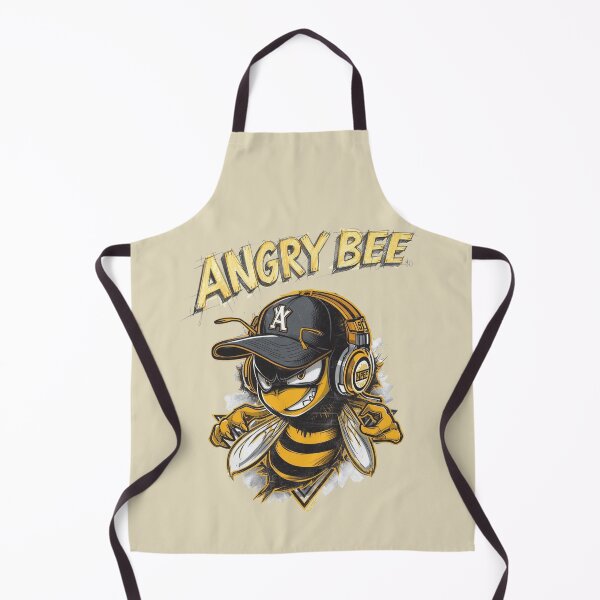 Item preview, Angry Bee Streetwear Design – Cool Cartoon Bee with Headphones & Cap designed and sold by MoonLightFX.