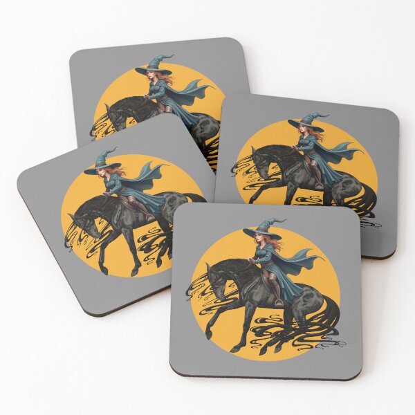 Item preview, Witch riding a black horse designed and sold by StarrydotPegasus.